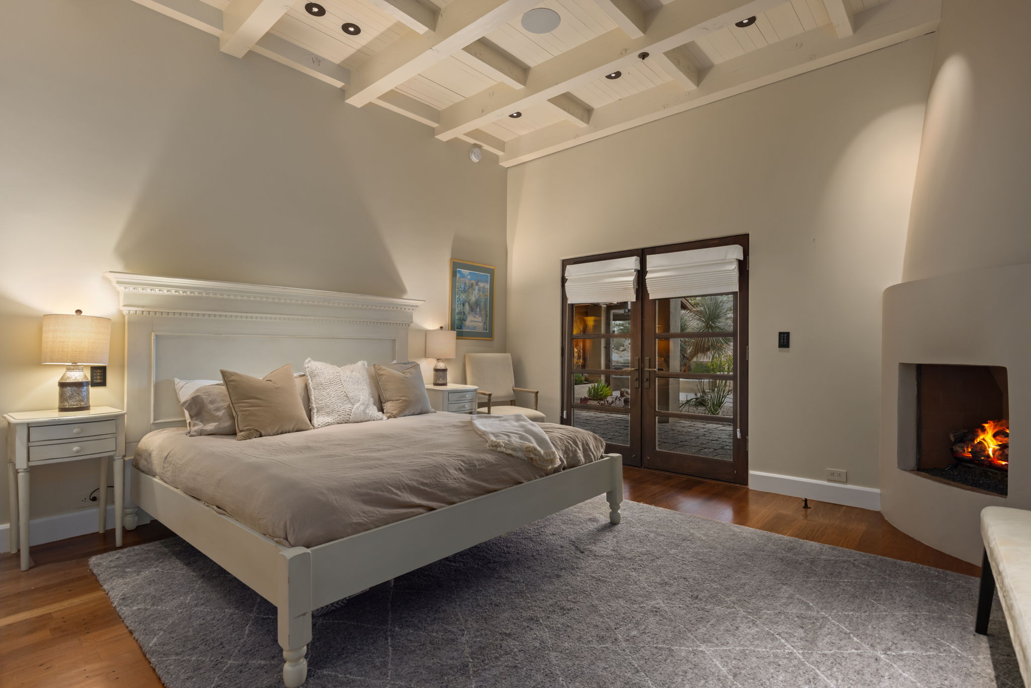 Guest suite one with a kiva fireplace