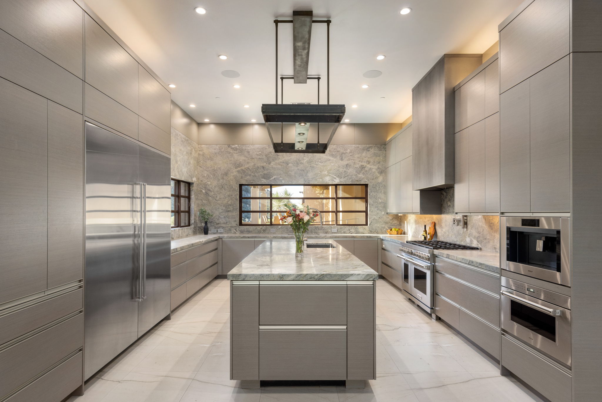Professional appliances along the working wall
